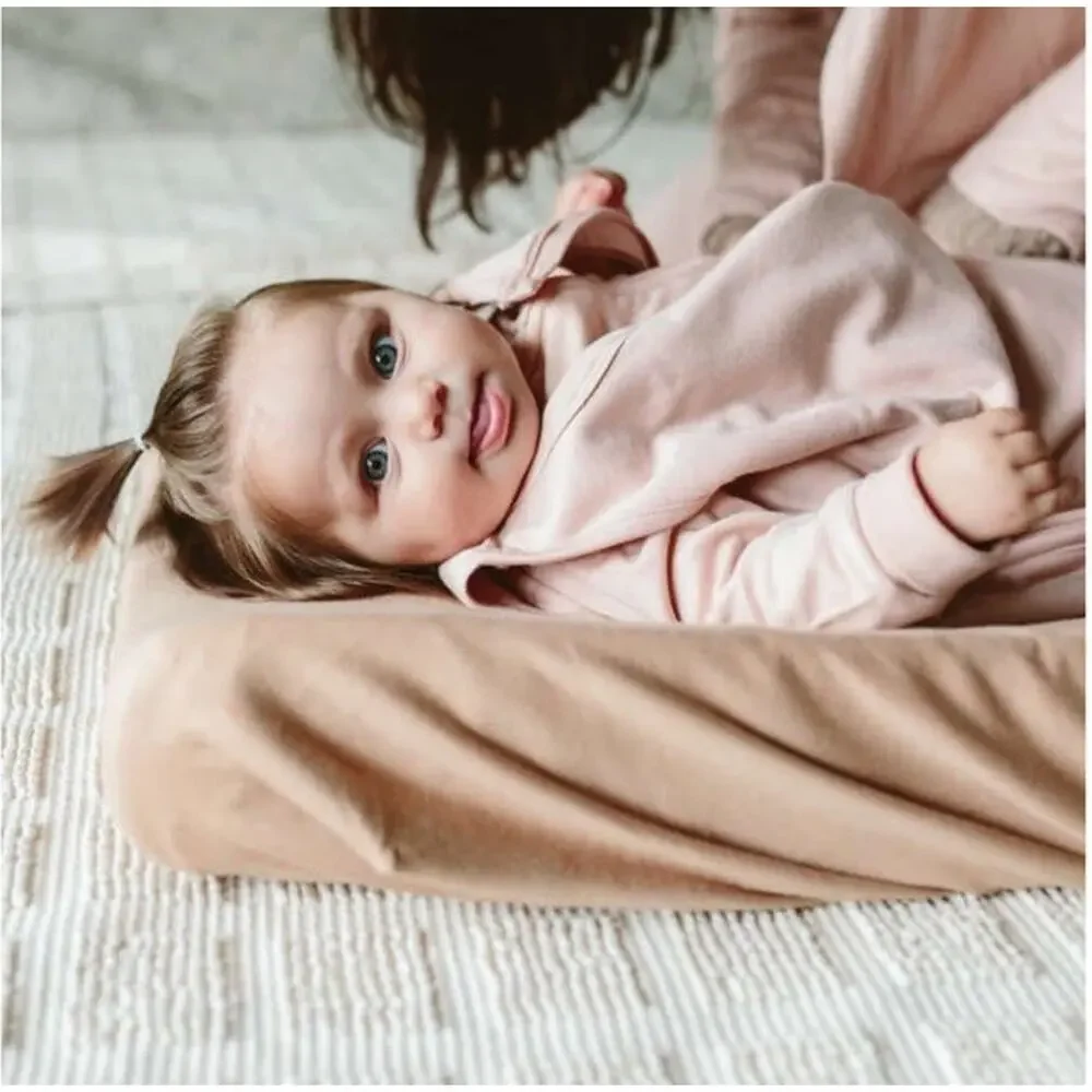 Goumi Baby‎ Nursery Changing Pad Cover Bamboo Organic Cotton Sandstone Tan Beige